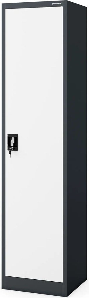 Szafa na akta kartotekowa na klucz antracytowo-biała: ALEX 450 x 1850 x 400 mm