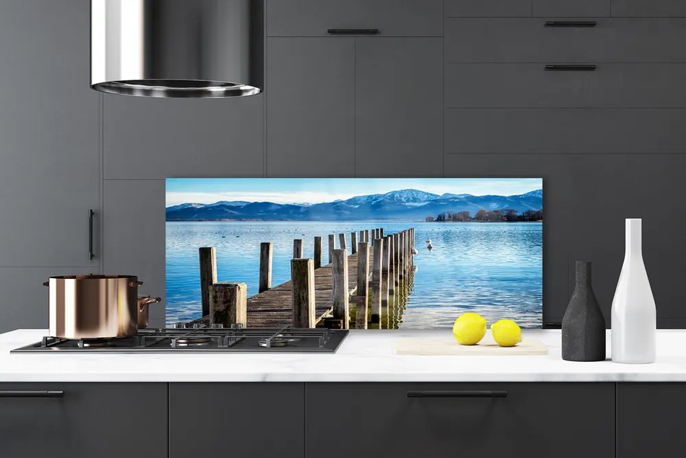 Szkło do Kuchni na Ścianę Most Nad Fiordem