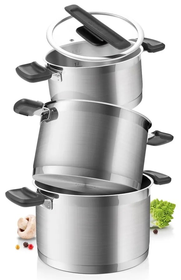 Zestaw garnków ze stali nierdzewnej 6 el. Compact – Tescoma