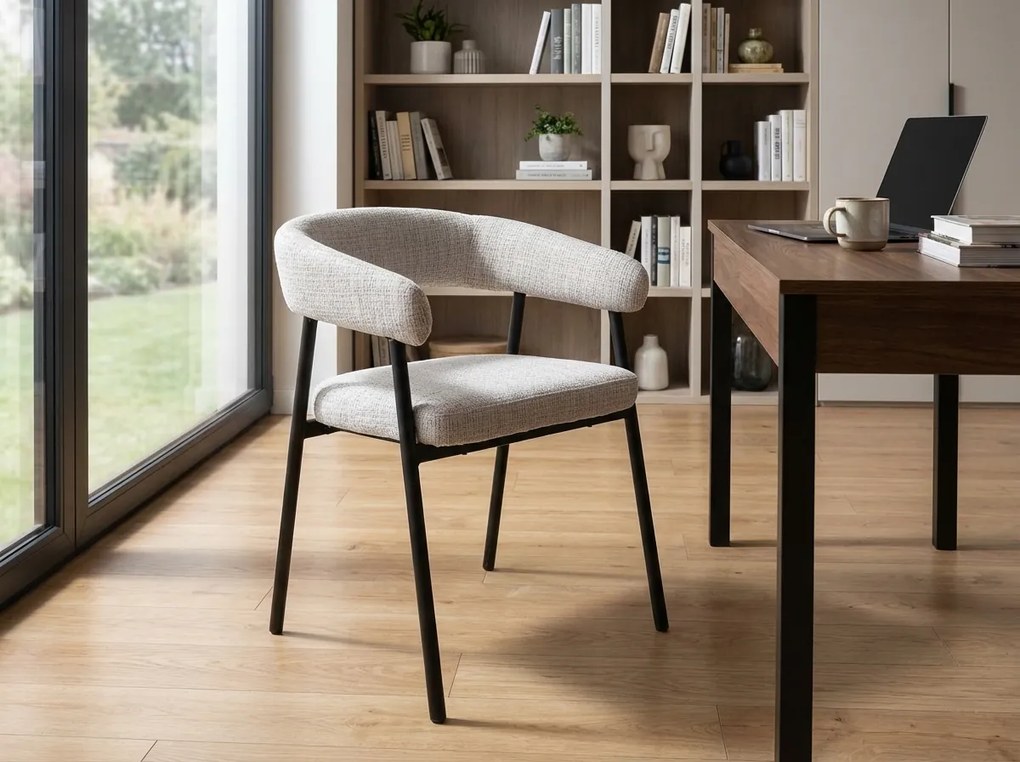 Krzesło jadalniane KATANA z czarnymi nogami, szare