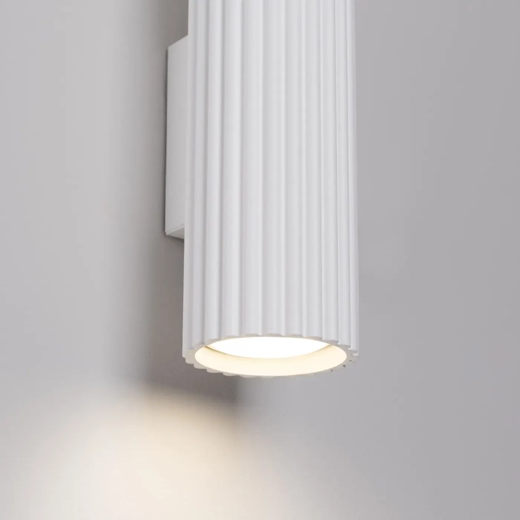 Kinkiet KARBON 20 biały ryflowany SOLLUX  LIGHTING