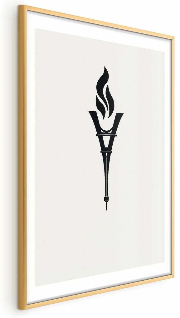Plakat Znicz olimpijski 60x90 cm z ramą złotą z marginesem ARTGEIST B