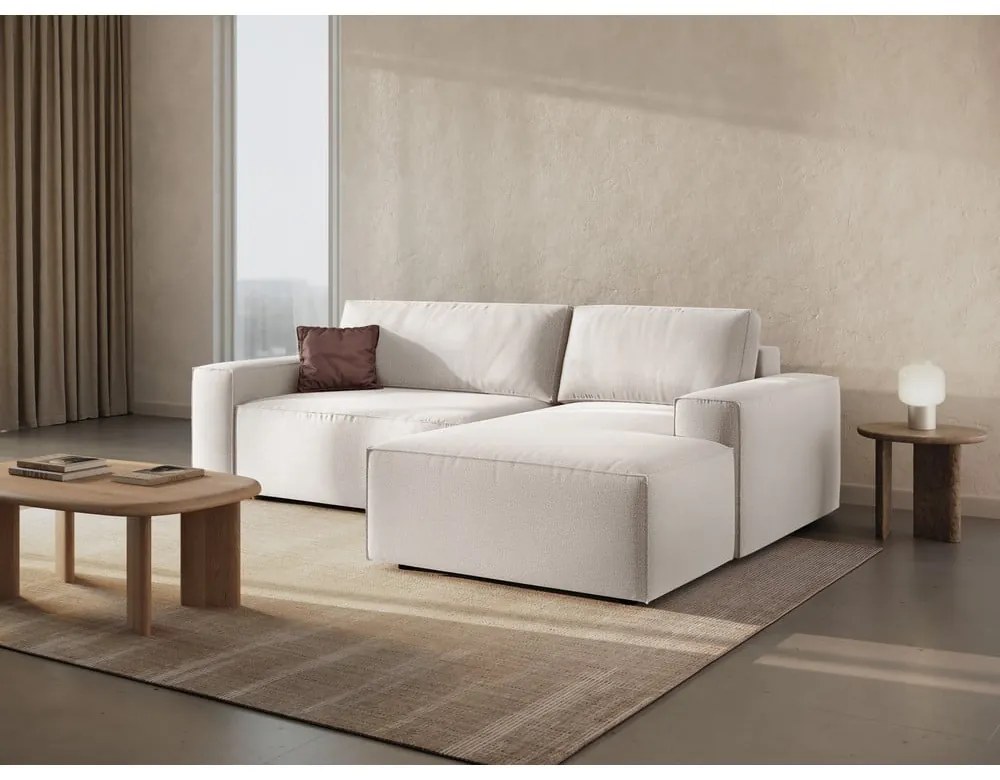 Beżowy rozkładany narożnik (prawostronny) Jodie – Micadoni Home