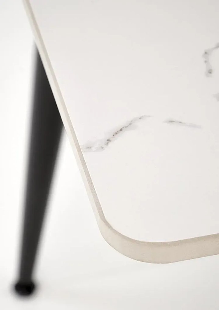 Stół z blatem biały marmur 140x80 - Emma 4X