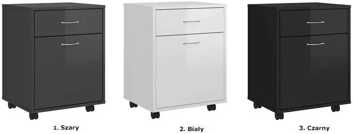 Biały kontenerek biurowy w połysku T1-F80