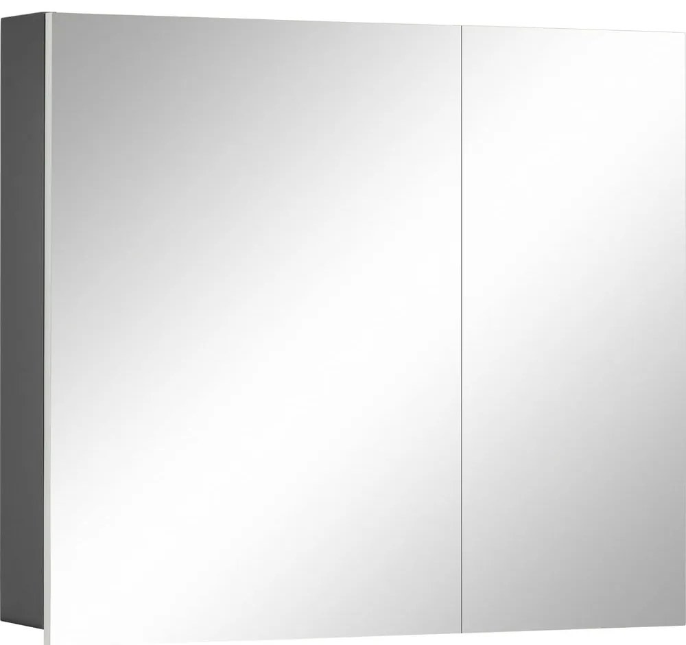 Szara ścienna szafka łazienkowa z lustrem Støraa Wisla, 80x70 cm