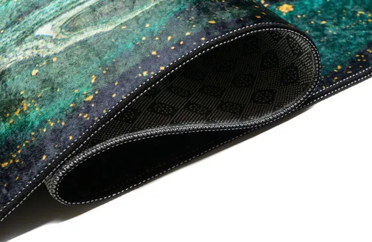 Zielono Złoty Dywan W Stylu Glamour T3-B47