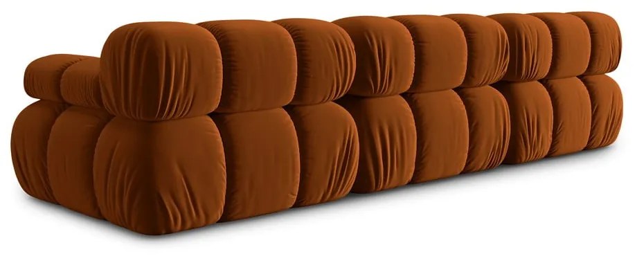 Pomarańczowa aksamitna sofa 282 cm Bellis – Micadoni Home