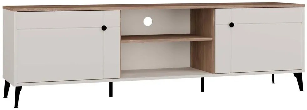 Szafka RTV na nóżkach kaszmir + dąb castello H2-G57