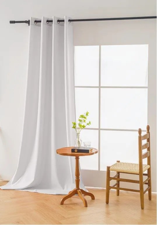 Zasłona OXFORD LIGHT 140x250 cm, biała Zawieszanie: Taśma z wiązaniami