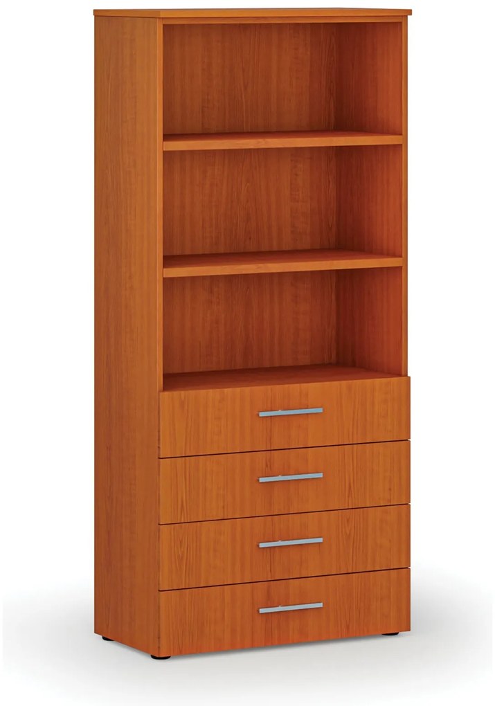 Szafa biurowa z szufladami PRIMO WOOD, 800 x 420 x 1781 mm, wiśnia