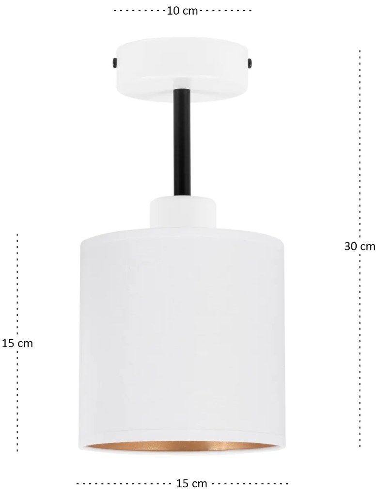 Lampa sufitowa biała jednopunktowy spot z białym abażurem C-1010WE-WE