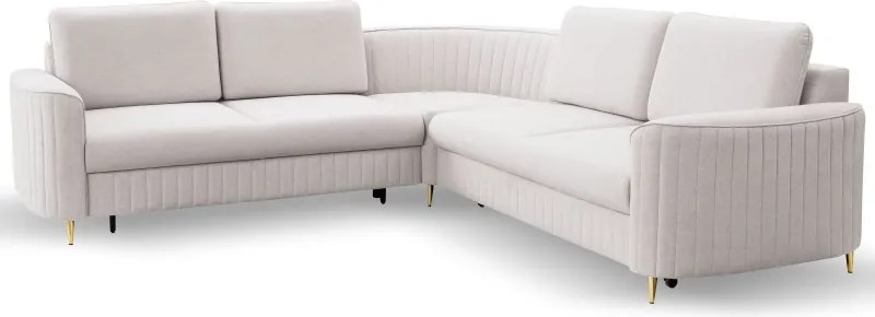 Narożnik LAREN nowoczesna sofa z funkcją spania pojemnik na pościel lewa strona CASTEL 04 251x251x85 cm