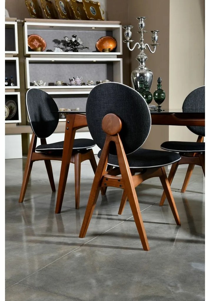 Zestaw krzeseł do jadalni Touch Anthracite andWalnut, 2 szt.