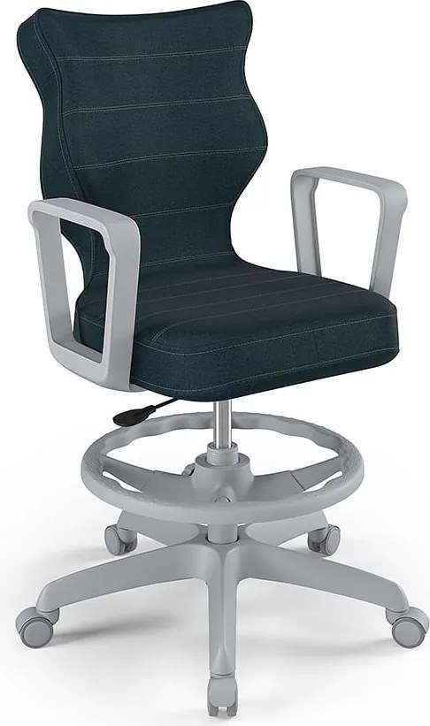 Młodzieżowe krzesło biurkowe Norm Grey rozmiar 5 (146-176,5 cm) z podnóżkiem