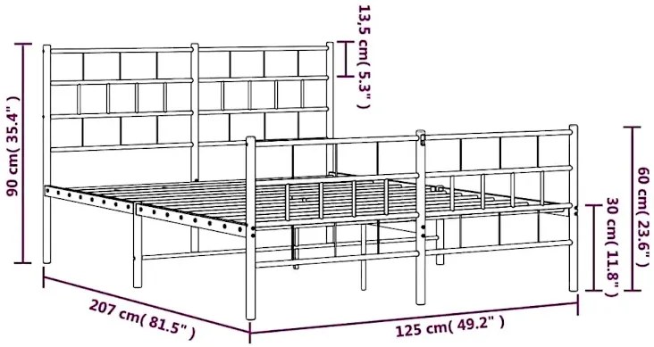 Białe dwuosobowe metalowe łóżko 120x200 A1-P90