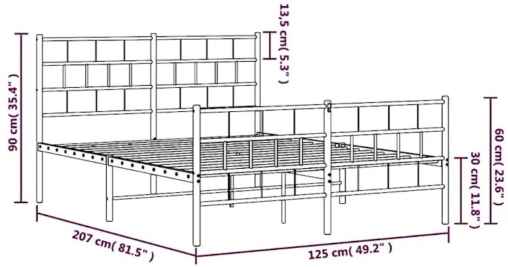 Białe dwuosobowe metalowe łóżko 120x200 Amra