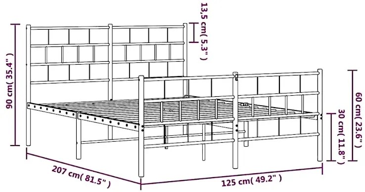 Białe dwuosobowe metalowe łóżko 120x200 - Aretuza