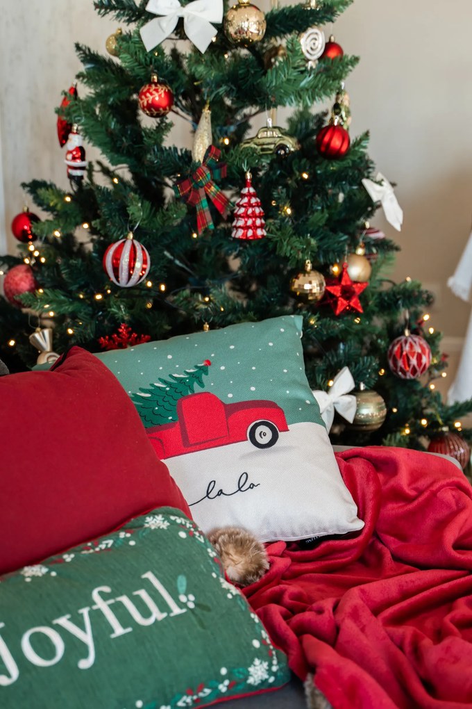 Poduszka dekoracyjna świąteczna OFF WHITE, 45 x 45 cm