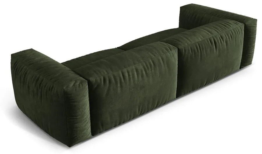 Zielona aksamitna sofa modułowa 320 cm Martina – Micadoni