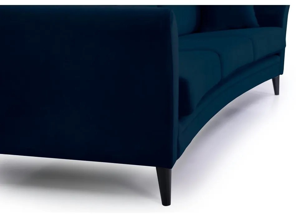 Ciemnoniebieska aksamitna sofa Scandic Eden, 237 cm