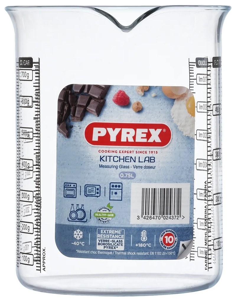 Szklany kubek pomiarowy Pyrex 0,75 l, 11 x 14 cm