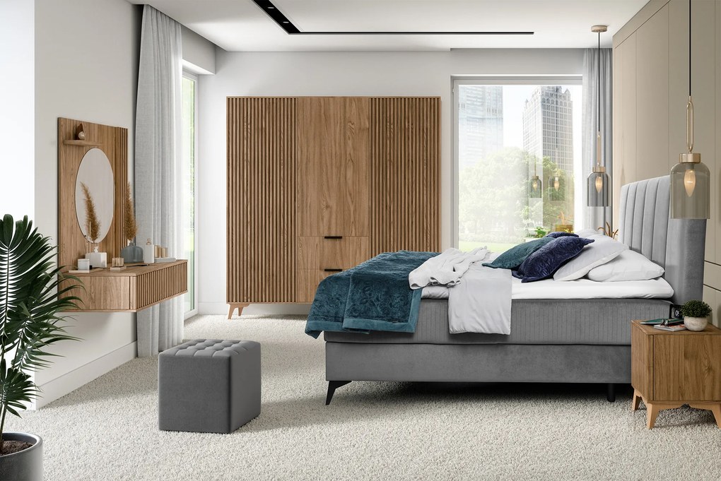 PROMOCJA Stolík nocny ENTSIAN 40x40 cm, dąb artisan II jakość