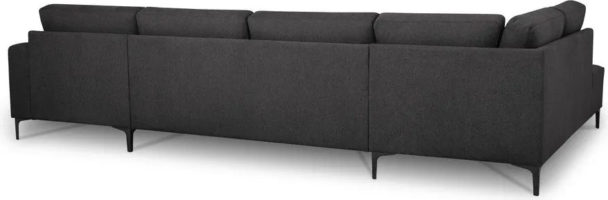 Antracytowy narożnik z tkaniny szenilowej (lewostronny/w kształcie litery U) Fabian – Scandic