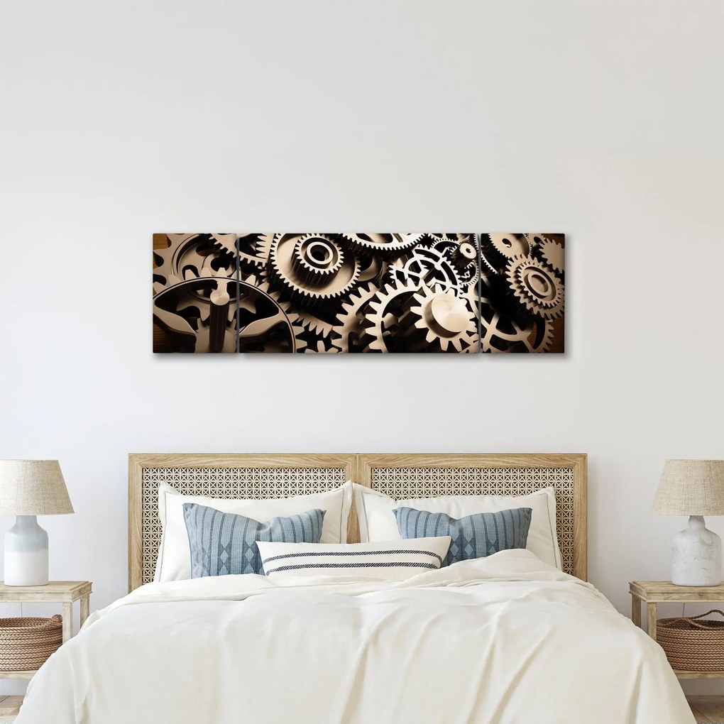 Obraz - Części zegara (170x50 cm)