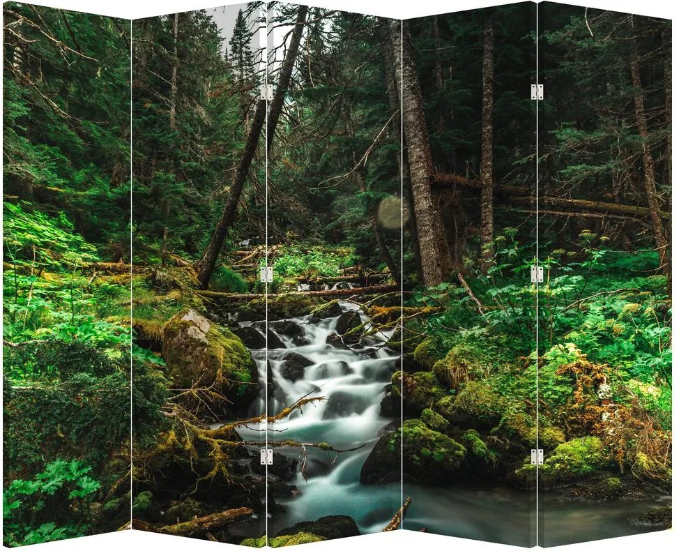 Parawan - Strumień w lesie (210x170 cm)