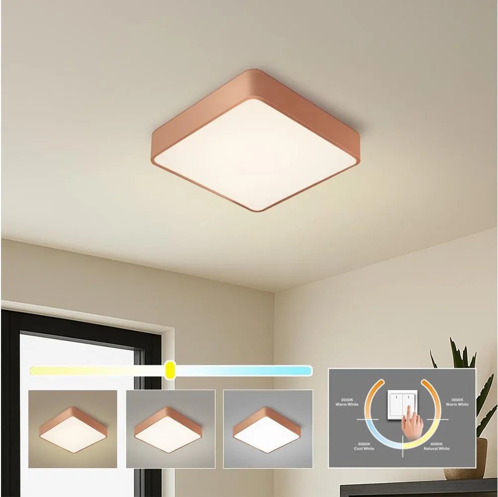 BRILAGI - Oprawa sufitowa LED POOL SQUARE 36W/230V 3000/4000/6000K 40x40 cm brązowa