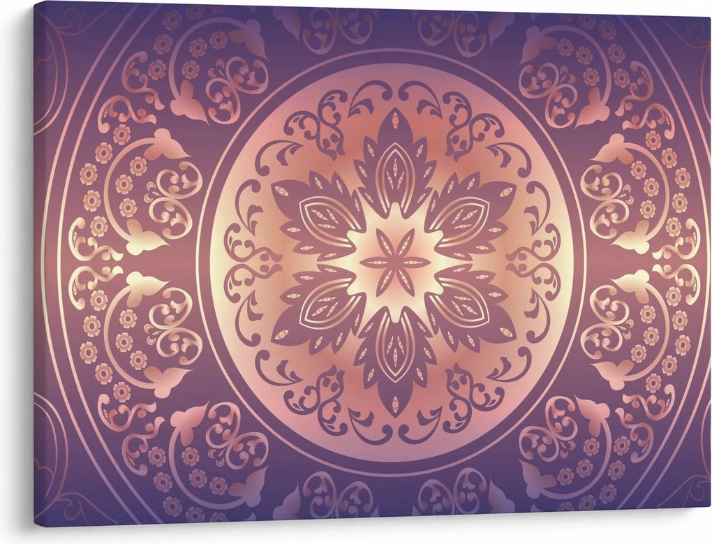 Obraz - Mandala na fioletowym gradiencie (70x50 cm)