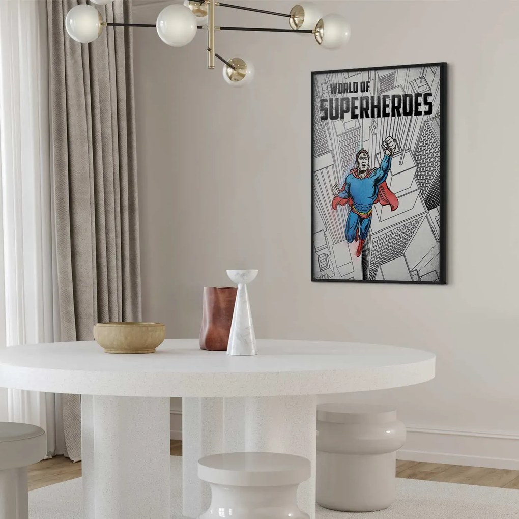 Plakat Superheroes 21x30 cm z ramą czarną bez marginesu ARTGEIST B