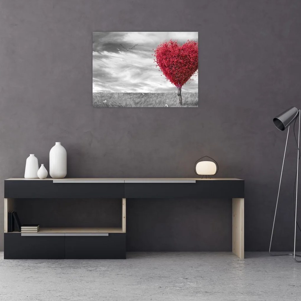 Obraz - serce z koroną drzewa (70x50 cm)