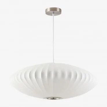 Lampa Sufitowa Wisząca Z Sztucznego Jedwabiu I Żelaza Worel Ø62 Cm - Sklum