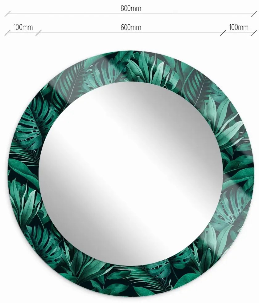 Lustro okrągłe MORENA TROPICAL 80cm ciemne zielone BALTICA DESIGN