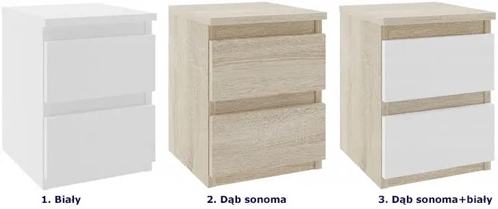 Nowoczesna szafka nocna dąb sonoma + biały L6-G25
