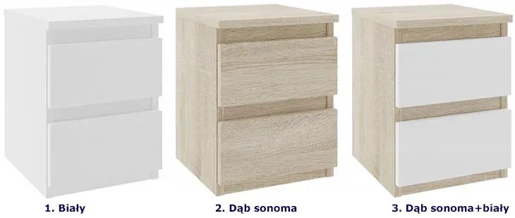 Nowoczesna szafka nocna dąb sonoma + biały - Merfis