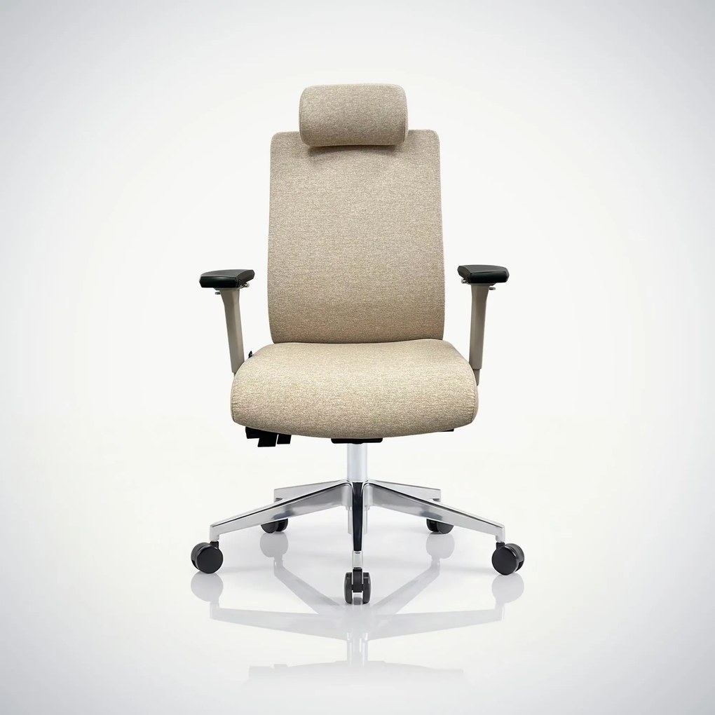 Fotel biurowy ergonomiczny jasnobeżowy VECTOR