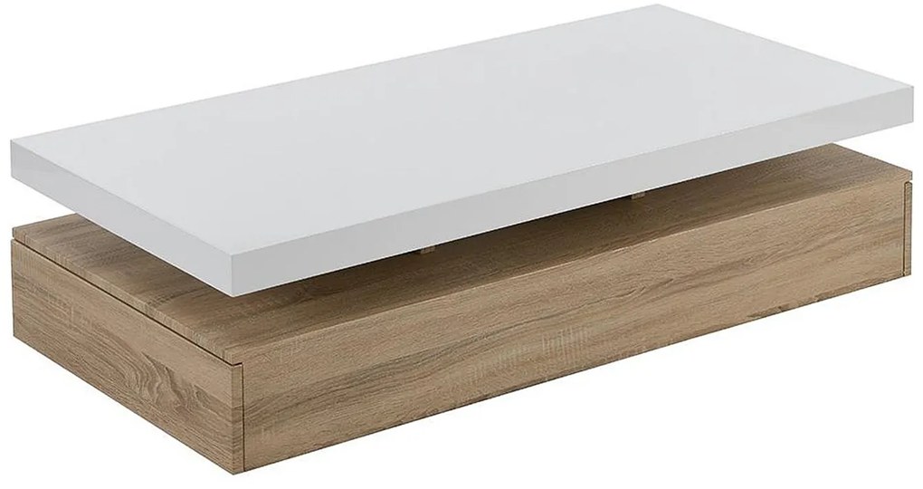 Ława FELIX – 2 szuflady – MDF – kolor: dębowy i biały