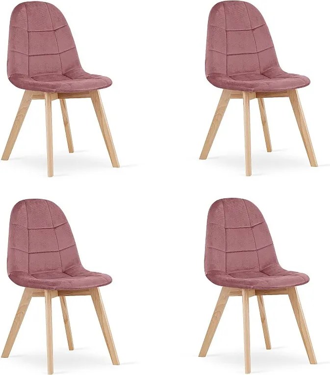 Krzesło Valora NUUC z ciemnoróżowym aksamitem, ergonomiczne, x4