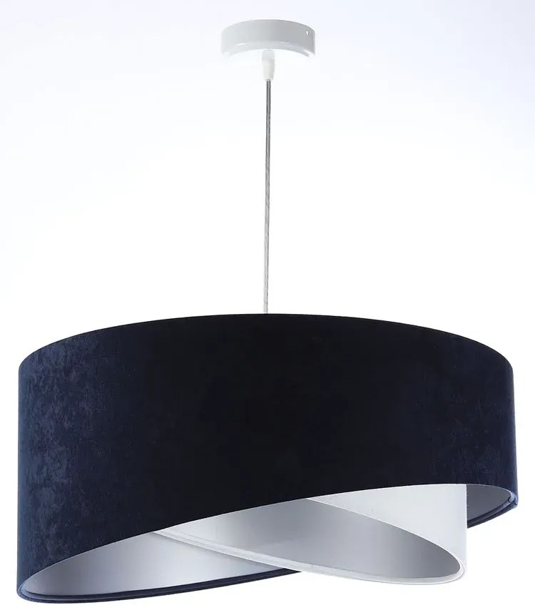 Granatowo-srebrna lampa wisząca nad stół - 3X EX995 W5-S09