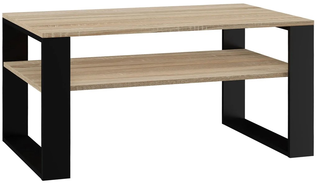 Minimalistyczna ława do narożnika dąb sonoma + czarny F2-E14