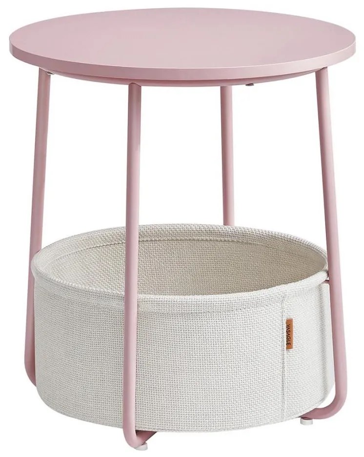 Stolik boczny NOIRA różowy/biały