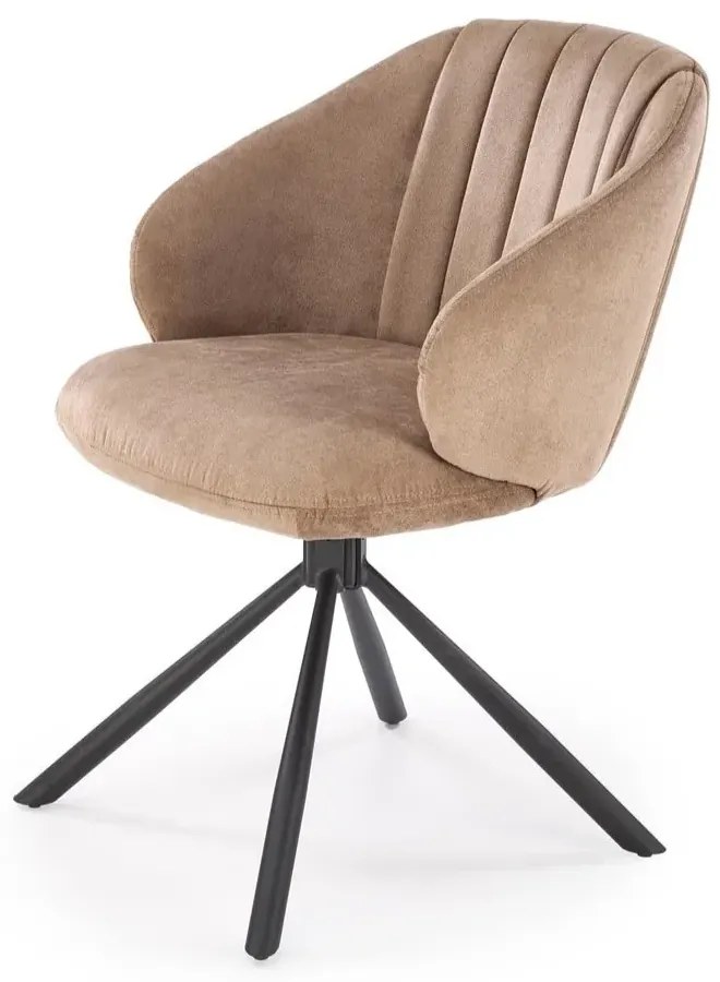 Krzesło tapicerowane K533 cappuccino/czarne obracane HALMAR