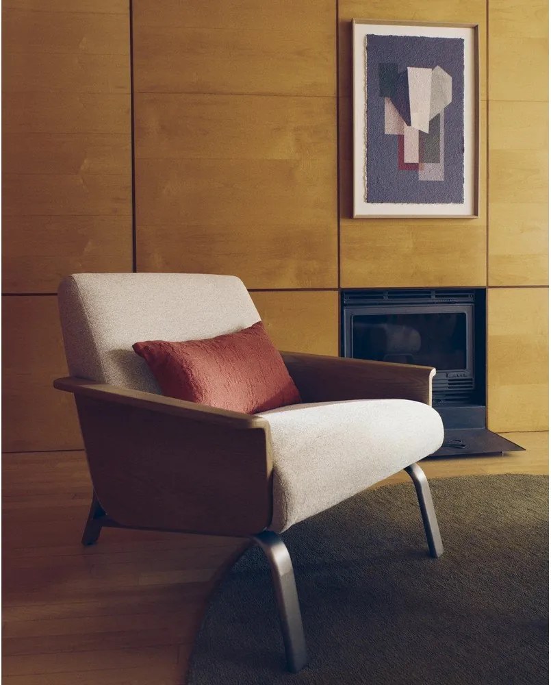 Beżowy fotel z tkaniny szenilowej Amsen – Kave Home