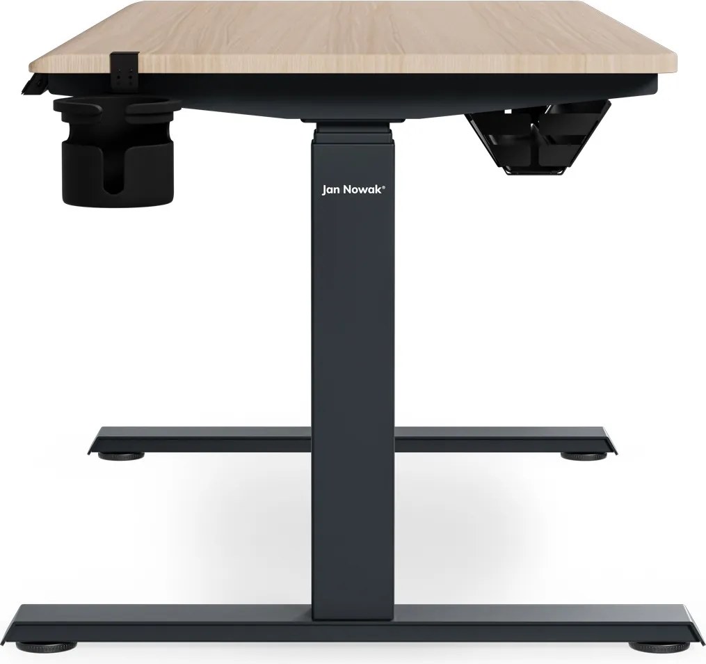 Biurko elektryczne z regulacją wysokości ergonomiczne antracytowe/dąb sonoma,1200x600 mm: ARIA