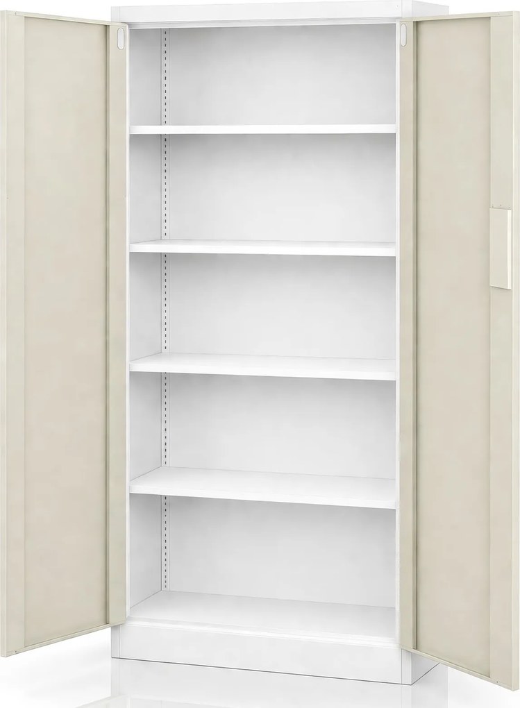 Szafa biurowa na akta otwierana na szyfr Eco Design Daniel 90x40x185 cm, biały/dąb sonoma