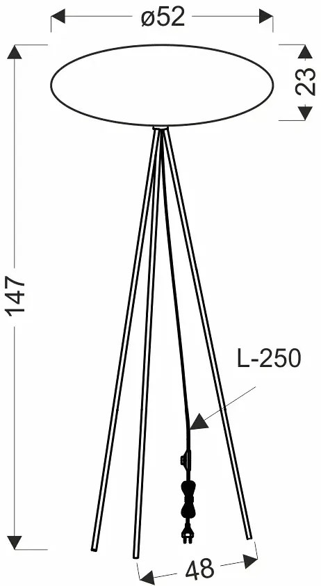 Lampa podłogowa trójnóg w kolorze frappe - D201 Skalo