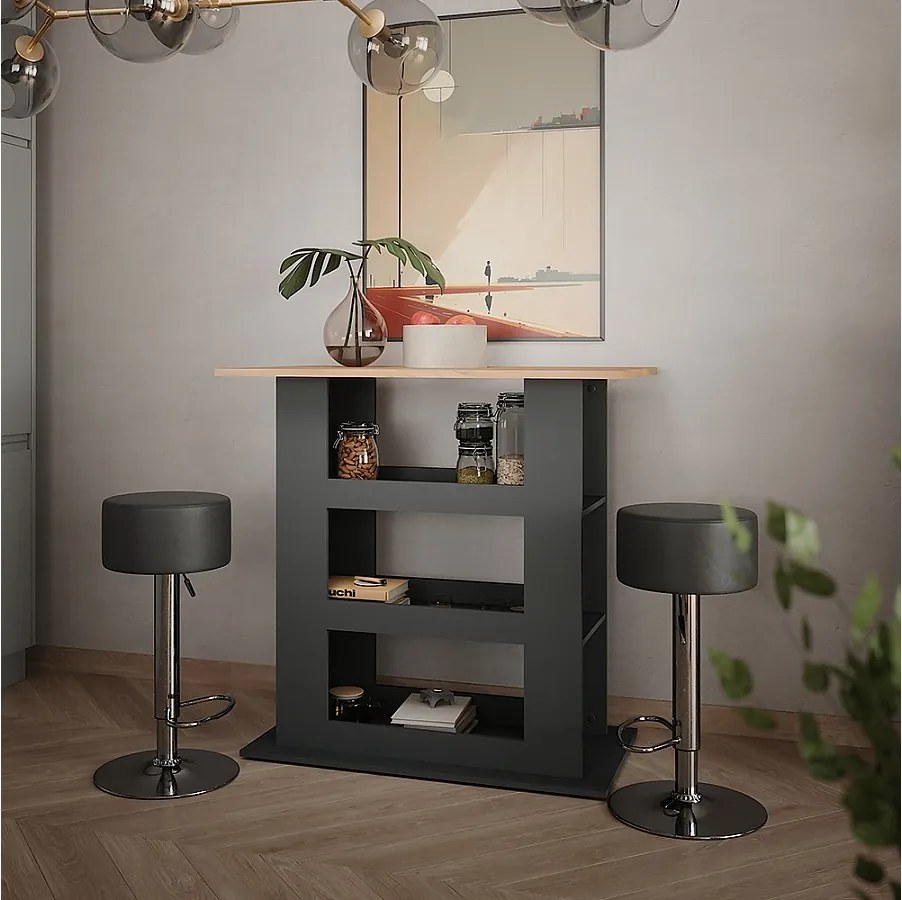 Zestaw stołu barowego złoty dąb power/antracyt 110x65x106 repose